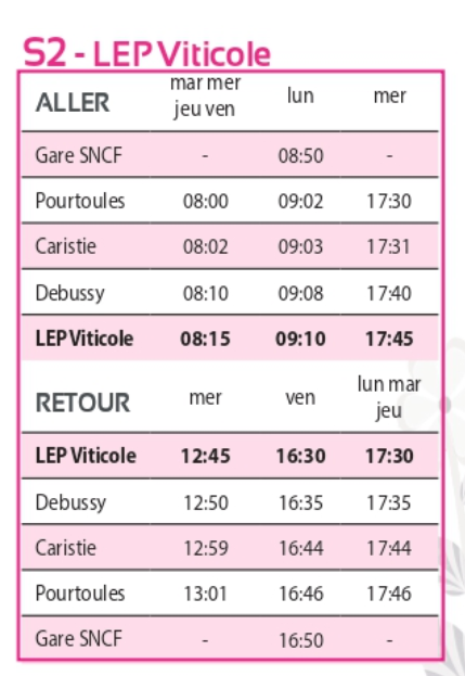 Ligne 4 TCVO : nouveaux horaires - Ville d'Orange