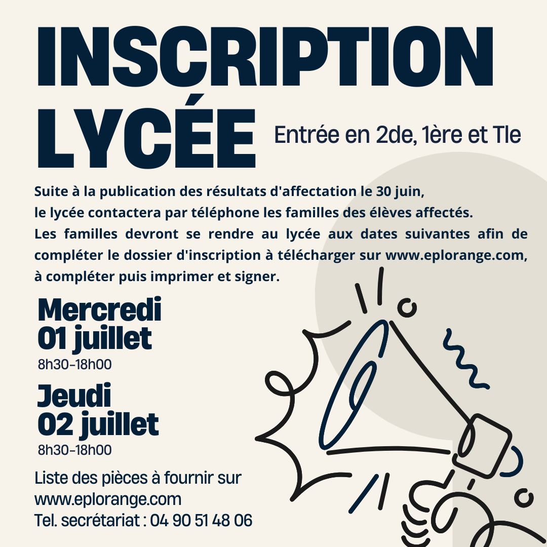 INSCRIPTION LYCÉE
