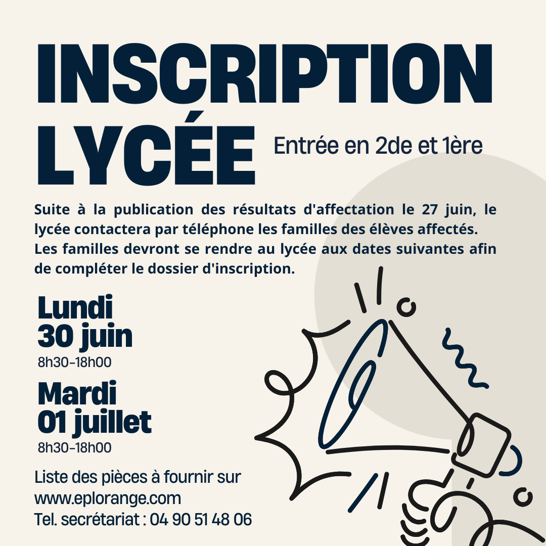 INSCRIPTION LYCÉE